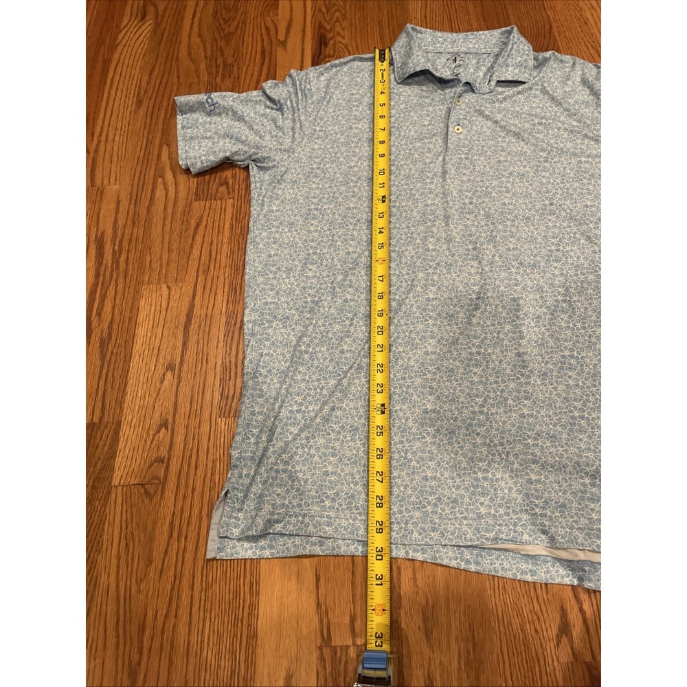 Johnnie-O Men's Top Shelf Polo Lyocell Blend Blue Floral AOP Pattern Large - Picture 9 of 9